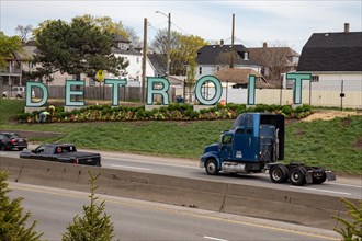 Detroit, Michigan, A new welcome to Detroit sign has been put up along Interstate 94 in advance of