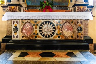 Altar with marble inlays, Cattedrale dei Santi Ilario e Taziano, 14th century, Gorizia, border town