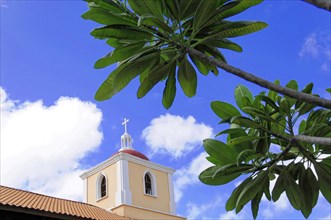 Church of San Juan del Sur, Nicaragua, Central America, San Juan del Sur, View of a church tower