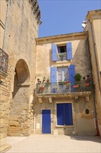 Portal and house, Remoulins, Gard, Languedoc-Roussillon, South of France, France, Europe