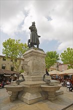 Statue of King Louis IX, Aigues-Mortes, Camargue, Gard, Languedoc-Roussillon, South of France,