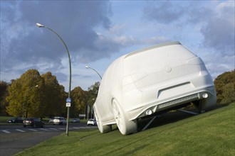 Golf GTI sculpture in Wolfsburg, 26.10.2015., Wolfsburg, Lower Saxony, Germany, Europe