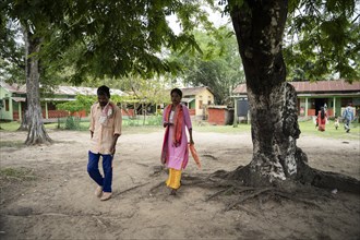 BOKAKHAT, INDIA, APRIL 19: Voters returns after cast vote during the first phase of the India's