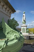 Briare, Canal bridge built by Gustave Eiffel, lateral canal to the Loire above the Loire river,