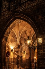 Sightseeing, tourist attraction, historical, building, Old Town Prague, night shot, lanterns,