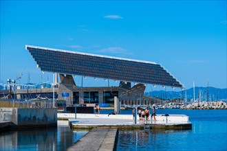 The photovoltaic pergola in the Forum district, a sail the size of a football pitch made of solar