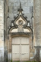 Side entrance of Notre Dame de l'Assomption Cathedral, Lucon, Vendee, France, Europe