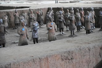 Terracotta army figures, Xian, Shaanxi Province, China, Asia, Terracotta warriors in an