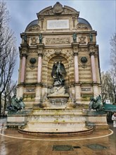 Paris 6e arrondissement. The Saint-Michel fountain. Ile de France, France, Europe