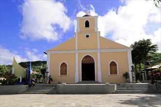 Church of San Juan del Sur, Nicaragua, Central America, Church building with steps marking the