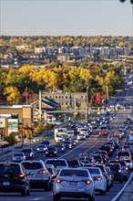 Wheat Ridge, Colorado, Rush hour traffic on Kipling Street in suburban Denver