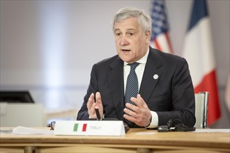 Antonio Tajani, Foreign Minister of Italy, photographed during the First Working Session of the