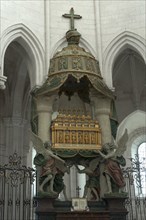 18th century altar in the former Cistercian monastery of Pontigny, Pontigny Abbey was founded in