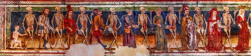 Dance of Death on the south wall, the equality of all people in front of death, Gothic frescoes