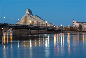 Latvian National Library, Daugava River, Riga, Latvia, Europe