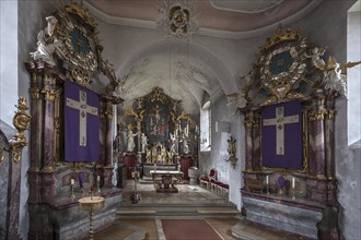 Three Lenten cloths in front of the main and side altars, St John the Baptist, Ochsenfurt