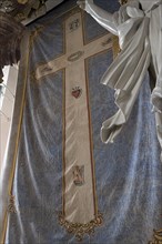 Historic Lenten cloth, St Wendelin, Eyershausen, Lower Franconia, Bavaria, Germany, Europe