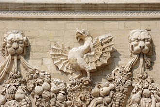Relief on facade, Hotel des Monnaies, Avignon, Vaucluse, Provence-Alpes-Cote d'Azur, South of