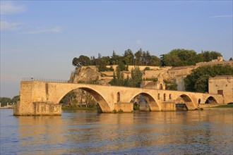 Pont Saint Benezet and Rhone bridge, Avignon, Vaucluse, Provence-Alpes-Cote d'Azur, South of