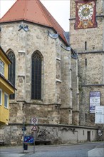 Listed parish church of St Martin in the old town centre of Memmingen, Swabia, Bavaria, Germany,