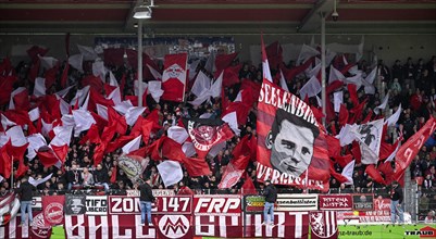 Fan block, fans, fan curve, flags, flags, atmosphere, atmospheric RB Leipzig RBL, Voith-Arena,