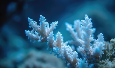 Coral bleaching due to pollution and rising sea temperatures AI generated