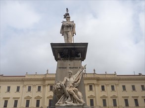 Monument to Vittorio Emanuele II, in front of the neoclassical Palazzo della Provincia, Piazza