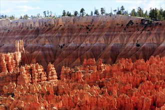 Sweeping views of deep canyons and vermilion rock needles, Bryce Canyon National Park, North