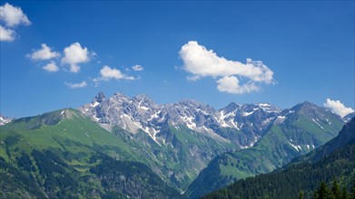 Central main ridge of the Allgaeu Alps, Allgaeu, Bavaria, Germany, Europe