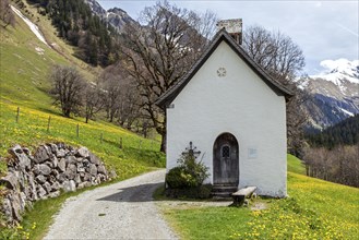 St Mary's Chapel in the historic mountain farming village of Gerstruben, Dietersbachtal, near