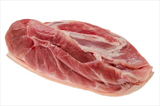 Fresh raw pork shoulder blade isolated on white background