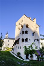 Tower of Schedling Castle, Trostberg an der Alz, Chiemgau, Upper Bavaria, Bavaria, Germany, Europe