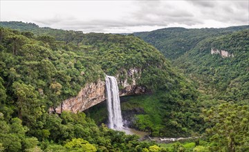 Beautiful view of Caracol Waterfall (Snail Waterfall), Canela- Rio Grande do Sul, Brazil, South