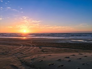 Beautiful sunset by the beach, Rio Grande do Sul, Brazil, South America