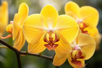 Yellow Orchid flowers. KI generiert, generiert, AI generated