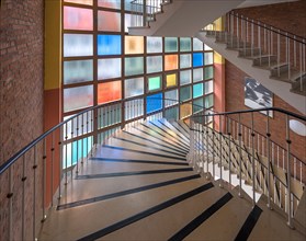 Staircase in a public building from the 1950s, Nuremberg, Middle Franconia, Bavaria, Germany,