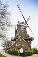 Historic windmill, Jork, Altes Land, Lower Saxony, Germany, Europe