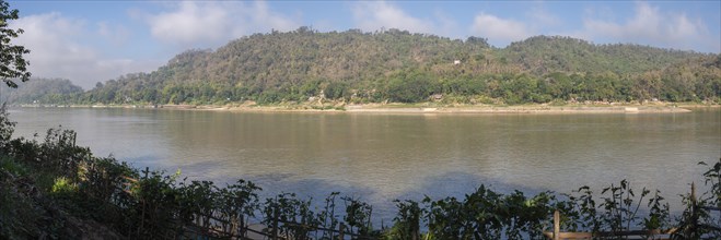 Panorama over the Mekong at Luang Prabang, Luang Prabang province, Laos, Asia