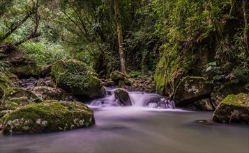 Small stream in long exposure photography, located in Rolante, Brazil. Location for trekking and