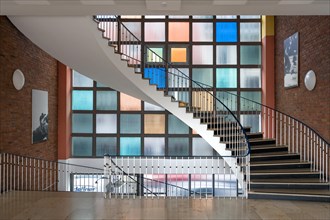 Staircase in a public building from the 1950s, Nuremberg, Middle Franconia, Bavaria, Germany,