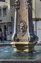 Neptune Fountain, Kaufbeuern, Allgaeu, Swabia, Bavaria, Germany, Europe