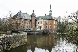 Moated castle, Goedens Castle, Sande, Friesland, East Frisia, Lower Saxony, Germany, Europe