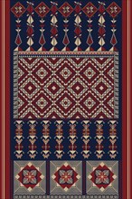 Traditional Palestinian Tatreez, seamless pattern vector template