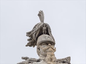 Monument Vittorio Emanuele II, detail, Piazza Italia, Sassari, Sardinia, Italy, Europe