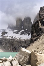 Paine Horns, Base of Torres del Paine Hike, Torres de Paine, Magallanes and Chilean Antarctica,