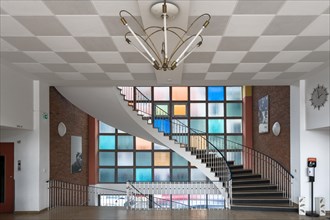 Staircase from the 1950s in a public building, Nuremberg, Middle Franconia, Bavaria, Germany,