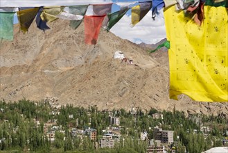 The Namgyal Tsemo Gompa monastery on Tsenmo Hill, a viewpoint over Leh, Ladakh, Jammu and Kashmir,