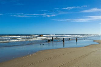 Bojuru beach, deserted beach, south of the state of Rio Grande do Sul, Brazil, South America