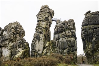 Externsteine, sandstone formation, Teutoburg Forest, Horn-Bad Meinberg, North Rhine-Westphalia,