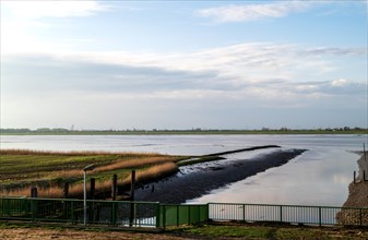 Mouth of the Wymeerer Sieltief into the Ems at the Pogum pumping station, municipality of Jemgum,